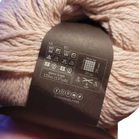 Rowan Cotton Cashmere Yarn in Pearly Pink - Picture 4 of 5